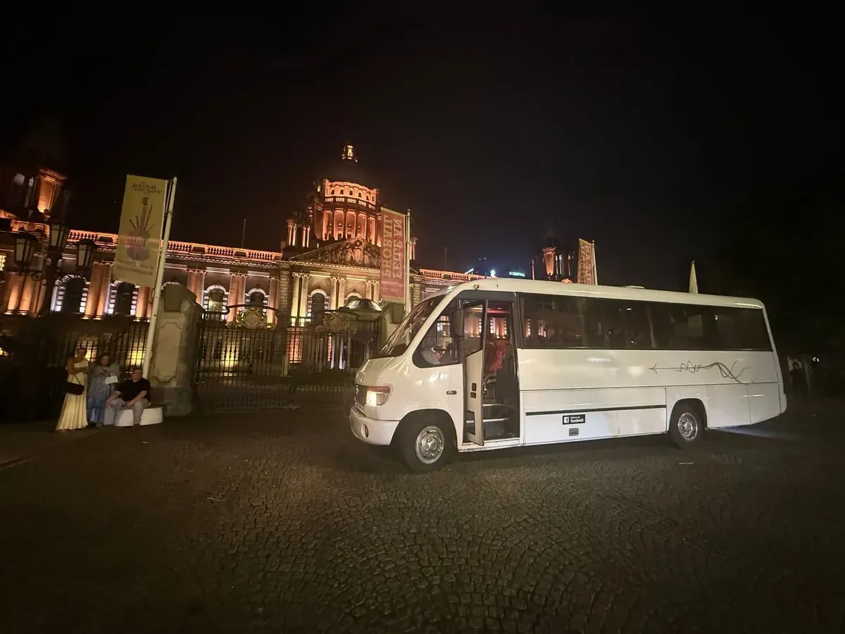 SA Coaches vehicle in the countryside